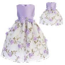 Lilac Flower Girls Dress 3d Flowers Floral Print Wedding Party Easter Baby Kids Lilac Flower Girl Dresses Wedding Dresses For Kids Flower Girl Dresses