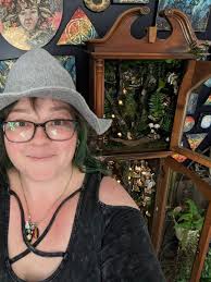 Miniature art piece with mushroom lights