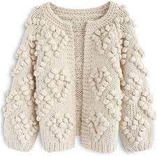 Amazon Com Chicwish Unique Fashion White Knit Cardigan Fashion