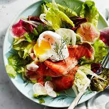 Cured salmon with fennel and carrot salad. Breakfast Salad With Smoked Salmon Poached Eggs Recipe Eatingwell