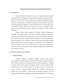 Bentuk dan susunan dari jawaban gugatan dan eksepsi dalam perkara perdata tidak diatur oleh peraturan berikut adalah satu contoh sederhana jawaban/eksepsi atas gugatan dalam dari sebuah perdata; 2