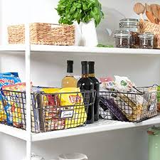 Kitchens accumulate a lot of small gadgets, tools, and treats, so it's always a good idea to have organization in mind. Gorgeous Stackable Xxl Wire Baskets For Pantry Storage And Organization Set Of 2 Pantry Storage Bins With Handles Large Metal Food Baskets Keep Your Pantry Organized Pricepulse