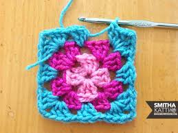 You get four square patterns in one—the big center square, and three different designs for the smaller surrounding squares. Basic Granny Square Pattern With Easy Step By Step Photo Smiling Colors