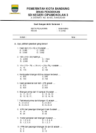 Pada kesempatan kali ini saya akan membagikan latihan soal uas matematika wajib kelas 12 semester 1 dan kunci jawaban lengkap. Top Pdf Soal Uas Matematika Kelas 5 Semester 1 123dok Com