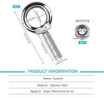 Anneau de Levage en Acier Inoxydable, Métrique M10*35, 2 Vis à œillet  Inoxydables, Anneau de Levage Rond, Boulon à œil, Pour le Rôle de Fixation  et de ...