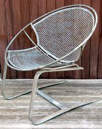 Salterini Vintage Radar Bouncer Wrought Iron Spring Base Clam Shell Chair 1950 39 S Original Patina Maurizio Tempestini Shell Chair Iron Springs Wrought
