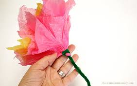 Tissue paper flowers with pipe cleaners. Spring Craft Tissue Paper Flowers This West Coast Mommy