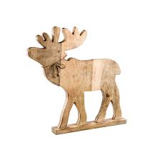 Grosses Rentier Harry Aus Mangoholz Holzfigur Dekofigur Elch Hirsch Rentier Holz Holzfiguren Rentiere