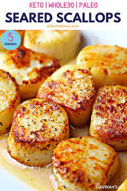 Pat scallops dry on paper towels. Quick Seared Scallops Recipe Keto Whole30 Paleo Dr Davinah S Eats