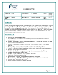 This job description describes the minimum selection requirements to qualify for the position. Job Title Fidelity Bank