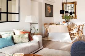 The living room has large windows and an interesting design. Beautiful Two Bedroom Apartment Of 60 Sqm In Barcelona Photos Ideas Design