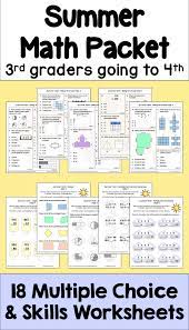 Summer Math Packet For Rising 4th Graders Review Of 3rd Grade Math Summer Math Packet Math Packets Summer Math