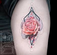 Fabulous Geometric Rose Tattoo Ideas For Everyone Pink Rose Tattoos Tattoos Rose Tattoos