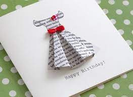 Construction paper cards are the perfect craft for younger card makers. Book Print Dress Card Template Unique Greeting Cards Cards Handmade Greeting Cards Diy