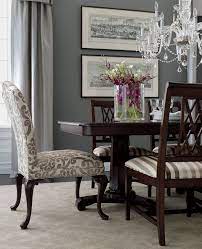 Ethan Allen Formal Dining Room Love The Print End Chairs With Striped Side Chairs Elegant Dining Room Formal Dining Room Furniture Dining Room Design