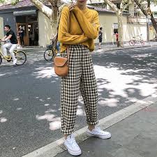 Emma Chamberlain Emma Chamberlain Plaid Pants Trousers For Women Pantala N Vaquero Emma Chamberlain Plaid Pants Crop Top Plaid Pants Vintage Clothing