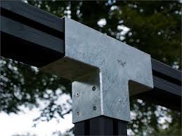 Fixation du poteau bois : Cubic Platine Connecteur T Pour Poteaux Bois 9x9