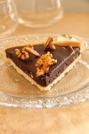 Tarte Au Chocolat Ganache Sans Creme Et Amandes Caramelisees Food Desserts Chocolate