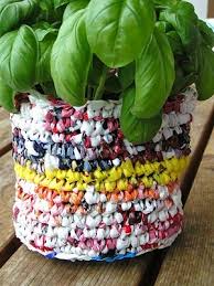 Tutorial Recycled Plastic Bag Flowerpot Blumentopf Aus Plastiksacken Plastiktute Blumentopf Plastik Recycling