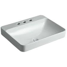 Kohler Vox Rectangle Ice Grey Vessel Rectangular Bathroom Sink With Overflow 2660 8 95 Rectangular Sink Bathroom Sink Above Counter Bathroom Sink