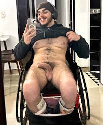 Hairy guy in a wheelchair has huge balls and uncut soft cock - Amateur  Straight Guys Naked - guystricked.com