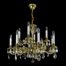 The chandelier features a finely detailed bronze frame with intricate crystal decorations. Avior Brass Chandelier Wranovsky Bohemian Crystal Chandeliers Manufacturer