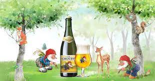 小精靈特級金啤酒 la chouffe 特級酒花 酵母釀製而成 風味鮮明且尾韻回甘明顯 吞入喉內後喉頭會有些許令人愉悅的微苦 中和了之前濃郁的果香及麥甜味 順口的程度讓人容易忘記它有8 的酒精濃度 大口大口的暢飲 painting art