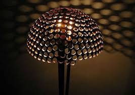 Common materials include recycled steel, glass discs, natural rope, pinewood, and bark. There Are Various Kinds Of Lamps Made From Zip Ties To Drinking Straws Such Products Help The People To Recycle Waste And Use Them F Recycled Lamp Lamp Design Recycling