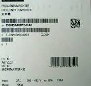 NEW SIEMENS 6SE6430-2UD37-5FA0 MICROMASTER 430 DRIVE 100HP 6SE64302UD375FA0