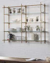 Brass glass shelves from allied brass are sure to make an impact on any room they're used in. Collector S Hanging 2 Bay Unit In 2021 Glass Shelves Kitchen Glass Shelves Open Kitchen Shelves