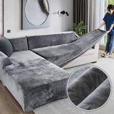 Using our u shape sofa builder you can create u shape sofas from the very small right up to big u shape sofas that measure 5 u shaped sofa bed. Buy Online Velvet Plush L Shaped Sofa Cover For Living Room Elastic Furniture Couch Slipcover Chaise Longue Corner Sofa Cover Stretch Alitools