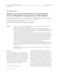 Pdf Use Of Maternal Health Services Among Adolescent Women In Bangladesh
