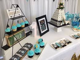 Amazing Boys Wild One Birthday Party Ideas Photos Baby Shower Table Decorations Tribal Baby Shower Baby Shower Decorations For Boys