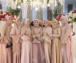 Model Baju Gamis Pesta Satin Brokat Cream Pesta Gaun Pengiring Pengantin Pengiring Pengantin