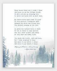 Robert Frost Poem Print Stopping By Woods On A Snowy Evening Winter Decor In 2021 Robert Frost Poems Winter Poems Poems