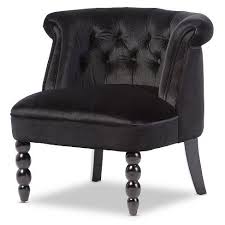Flax Victorian Style Contemporary Velvet Fabric Upholstered Vanity Accent Chair Black Baxton Studio Upholstered Accent Chairs Tufted Accent Chair Accent Chairs