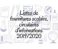 Circulaires D Informations Et Listes De Fournitures Scolaire 2019 2020 Marie Rivier Org Ensemble Scolaire Prive Catholique