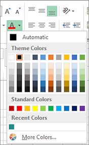 Change The Color Of Text Excel