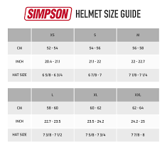 Helmet Size Chart Simpson