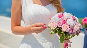 Decorators and home designers can make good use of these. Pictures Wedding Bouquets Roses Ring Flower Hands 2560x1440