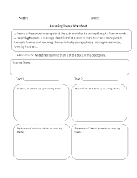 Recurring Theme Worksheet Word Families Lesson Reading Themes Kindergarten Word Families
