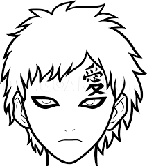 Gaara is a terrifying warrior with green snake eyes. How To Draw Gaara Easy Coloring Page Trace Drawing
