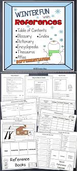 The title of this journal entry is reference materials. first, write two complete sentences about what you learned about dictionaries. Reference Materials Winter Themed Word Reference Dictionary Skills Library Lesson Plans