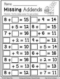 Easter Theme Missing Addends Free 2 Nbt 5 Fluently Add And Subtract Within 100 Missing Addend 2nd Grade Worksheets First Grade Math Worksheets