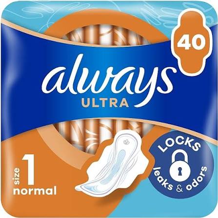 Always Ultra Normal - Sanitary Pads, size 1, 40 pcs | MAKEUP
