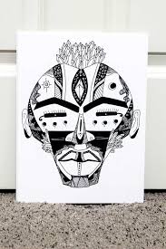 Black And White Painting African Tribal Art African Mask Drawings The Most Beautiful African Tribal Art You Ll Love Mask Drawing African Masks Contemporary African Art