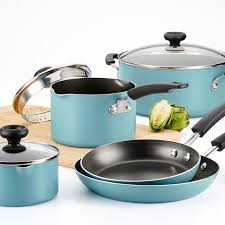 Farberware 3 Piece Set Easy Clean Aluminum Nonstick Frying Pans Fry Pans Skillet Aqua Walmart Com Easy Cleaning Farberware Cleaning