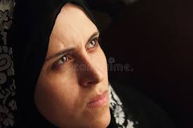 Sharp Eyes Arab Muslim Woman Stock Photos