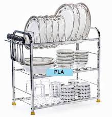 This creates amazing strength and capacity. Pla Stainless Steel 3 Shelf Wall Mount Kitchen Utensils Rack Dish Rack With Plate Cutlery Stand Modular Kitchen Storage Rack Kitchen Organizer 18x18 Inches Utensil Kitchen Rack Price