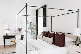 We did not find results for: Cabernet Red Pillows On Black Canopy Bed Transitional Bedroom